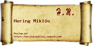 Hering Miklós névjegykártya